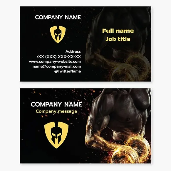 Business card template Fitness, Spartan, sport, Fitness center
