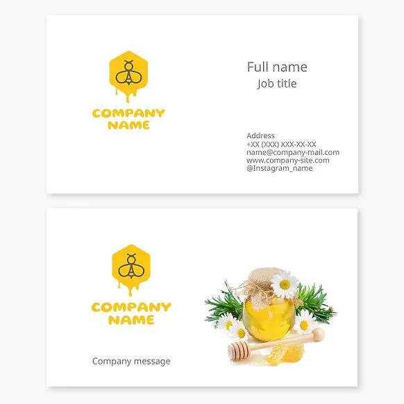Business card template. Apiary. Honey. Honey bee. Beekeeper.