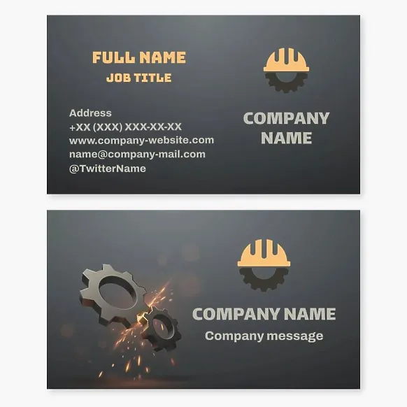 Business card template Industry, heavy industry, mechanical processing