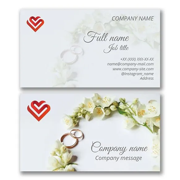 Wedding Ring Business Card, Marriage agency