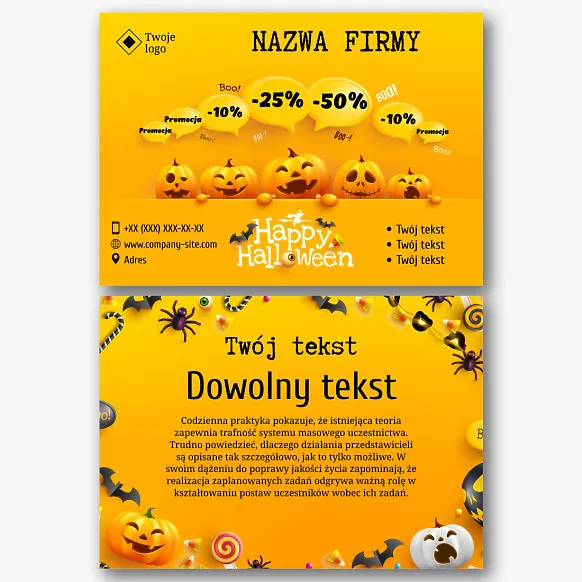 Szablon ulotki na Halloween