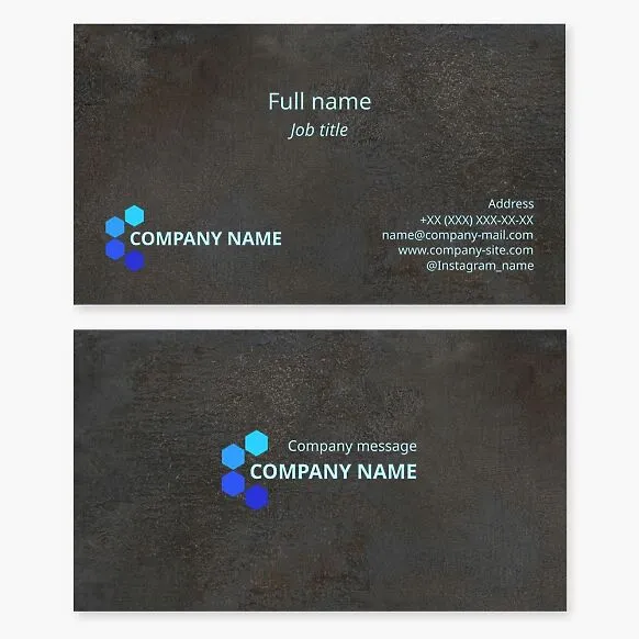 Business card template. Abstract. Honeycomb. Creative studio. Chemical production.