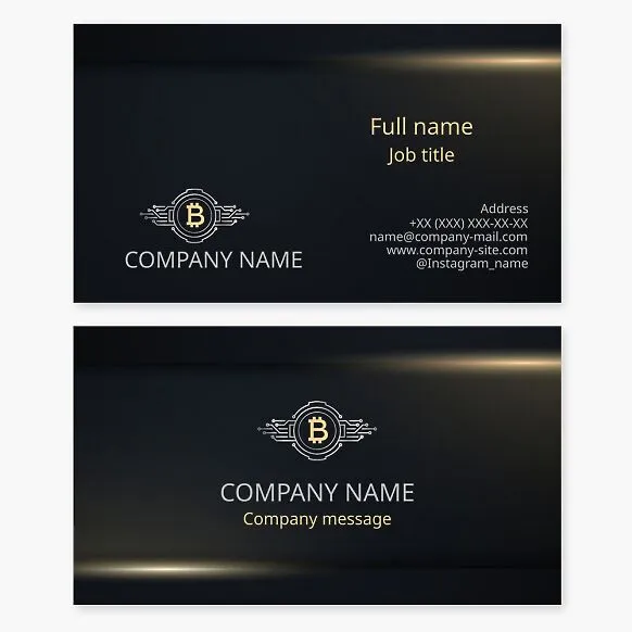 Bitcoin Crypto Tech Business Card Template. Cryptocurrency. Crypto Market.