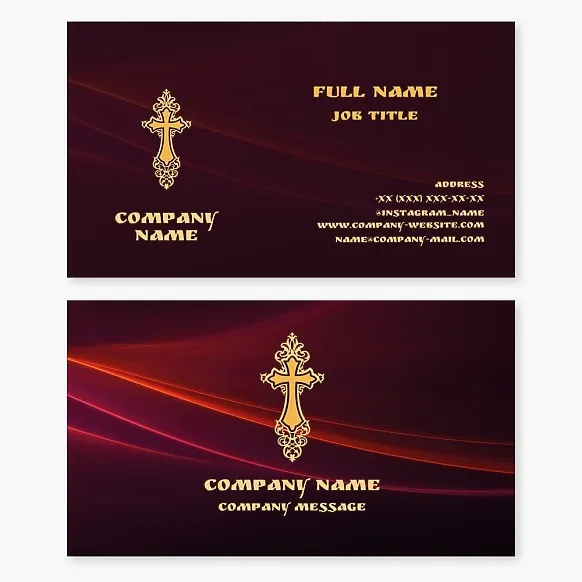 Business card template Cross, Christianity, church