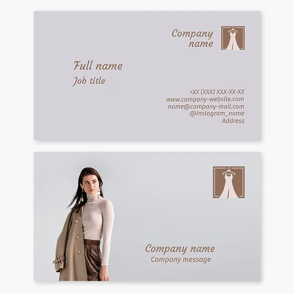 Business card template Clothing and accessories, fashion studio, boutique