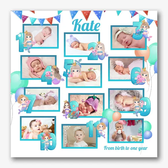 Canvas template for the first year of the baby