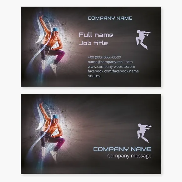 Business card template Modern youth dances