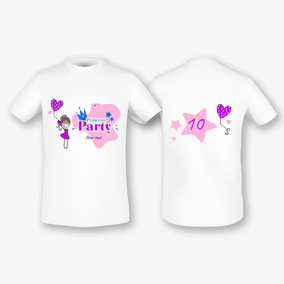 T-shirt template for a girl for a party