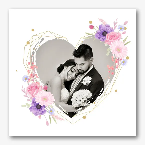 Canvas template with wedding photo