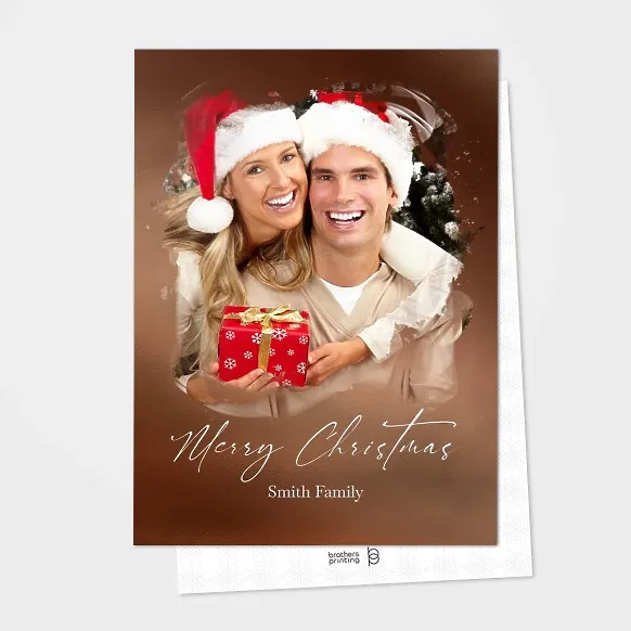 Borwn Stylish Christmas Card- one template