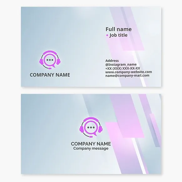Business card template. Call center. Consulting, handling mass inquiries by phone and other communication channels.