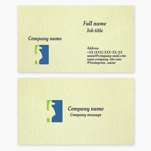 Business card template with the Lama logo. Llama wool products.