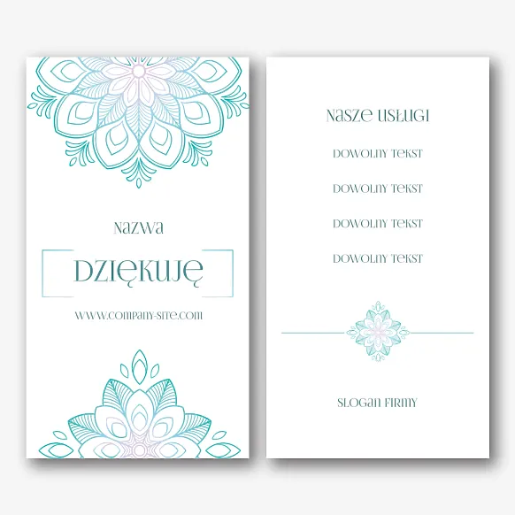 Szablon karty "dziękuję" z kwiatowym nadrukiem