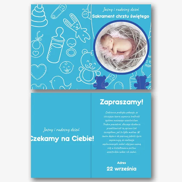 Szablon zaproszenia na chrzest