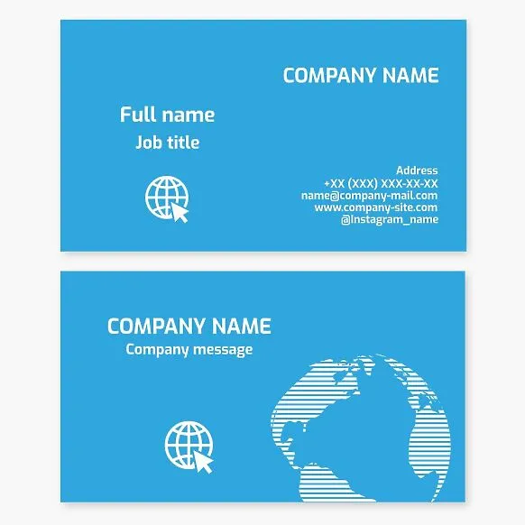 Business card template. Website creation. Web company.