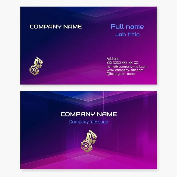 Business card template. Robotics. Manufacturing company. Computer game development.