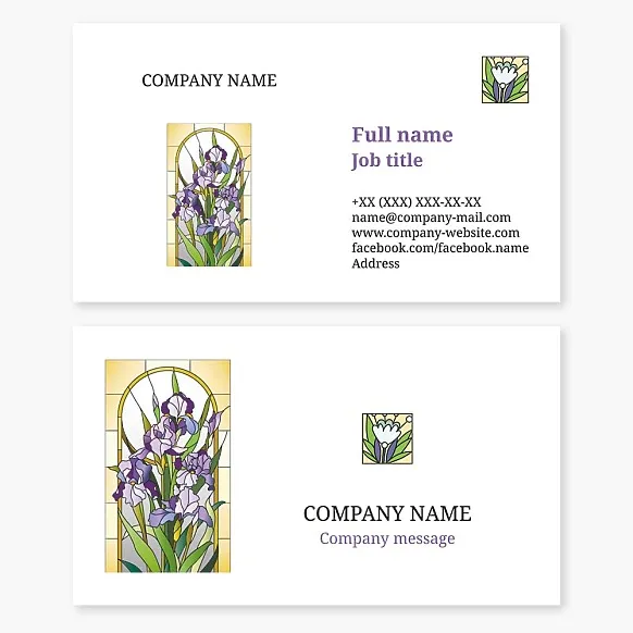 Business card template Stained glass art, stained glass panel, stained glass