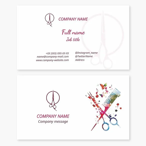 Business card template Hairdresser? Letter O