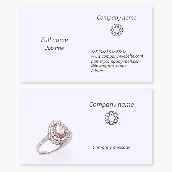 Jewelry Business Card Template, Letter O