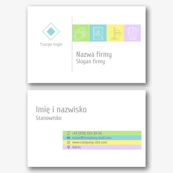 Szablon wizytówki firmy sprzątającej