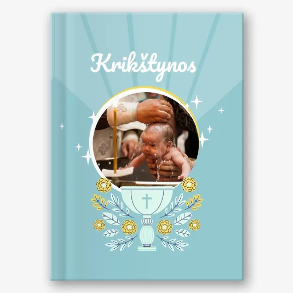 Vaikų krikšto nuotraukų knygos šablonas