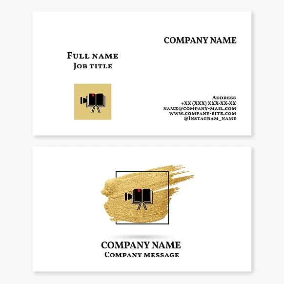 Business card template. Film scriptwriter. Video content related to literature, education, and reviews.