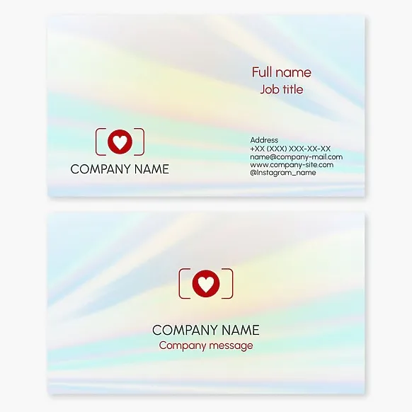 Business card template. Wedding photographer.
