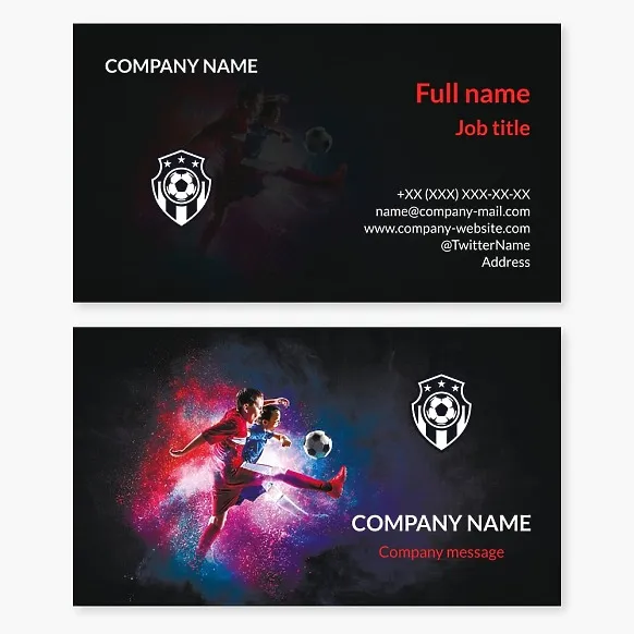 Business card template Football for teenagers