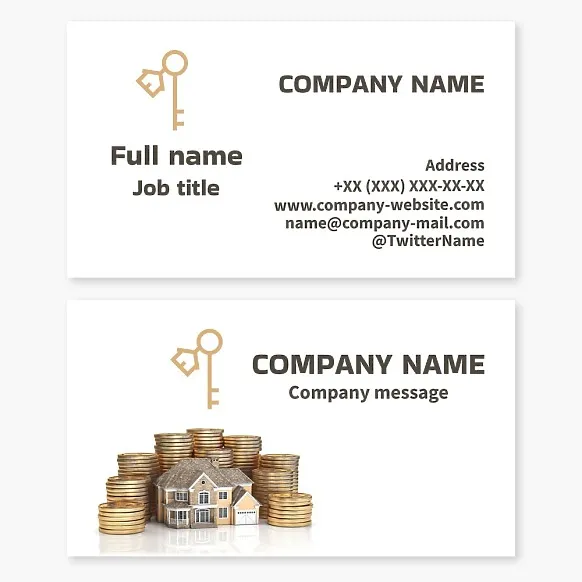 Business card template Home loans, home purchase and appraisal