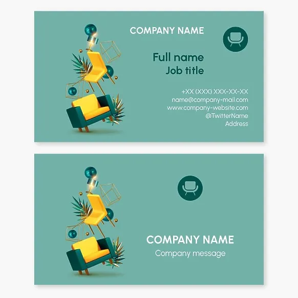 Business card template Furniture for interior