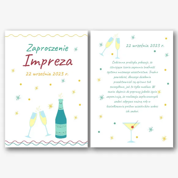 Szablon zaproszenia na imprezę