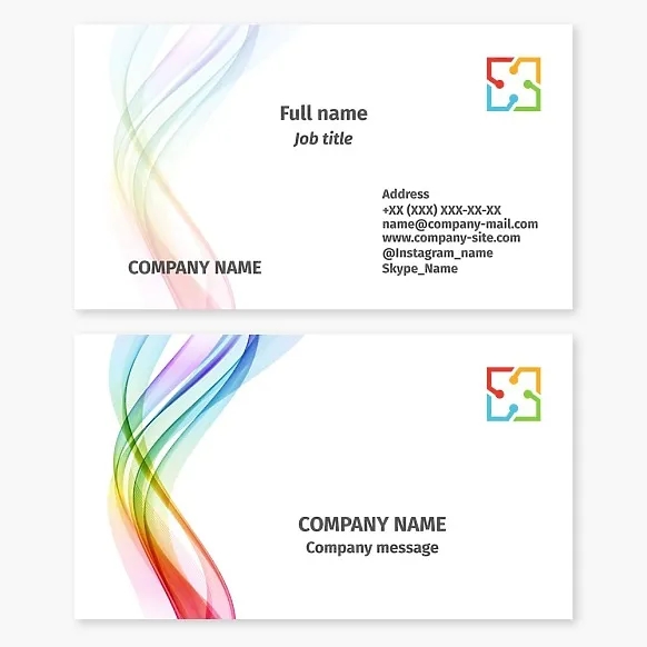 Business card template for joint business, partners, team.