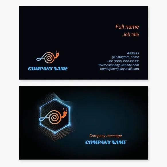 Music business card template, Snail