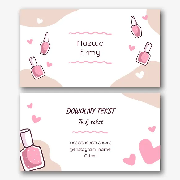 Szablon wizytówki z lakierem do paznokci