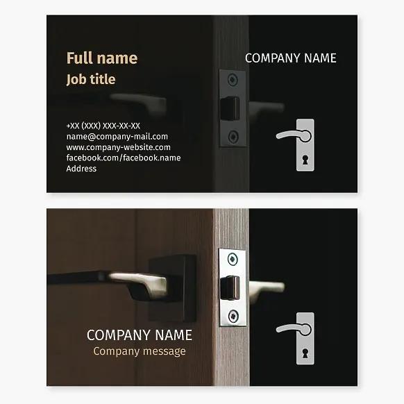 Business card template Door locks and keys