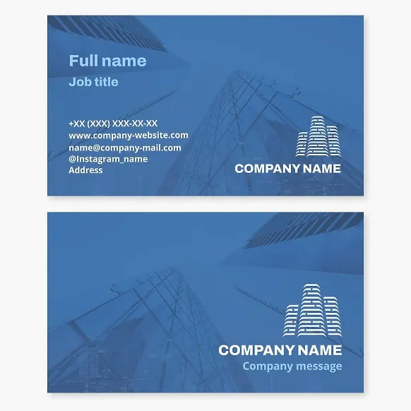 Business card template Construction, real estate, housing rental