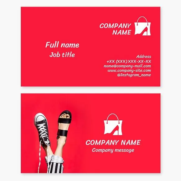 Business card template. Shoes.