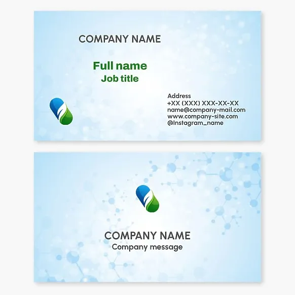 Business card template. Pharmacy. Pharmaceutical company.