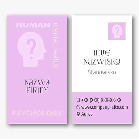 Szablon wizytówki psychologa