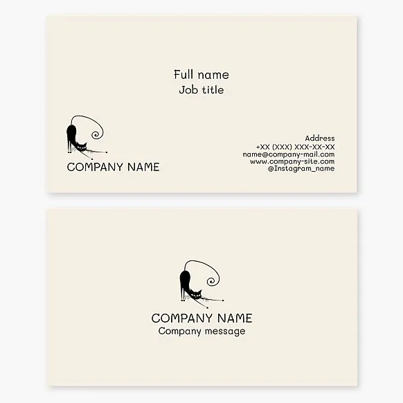 Business card template. Flexibility, grace, independence, and home comfort. Home goods. Home decor brand.