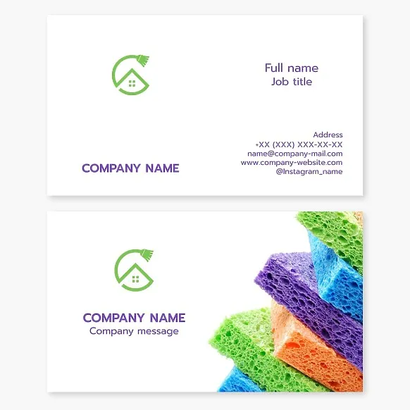 Business card template. Cleaning services.