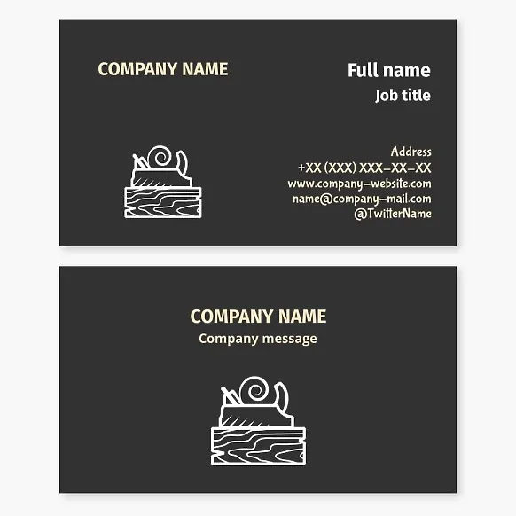 Business card template Carpentry services