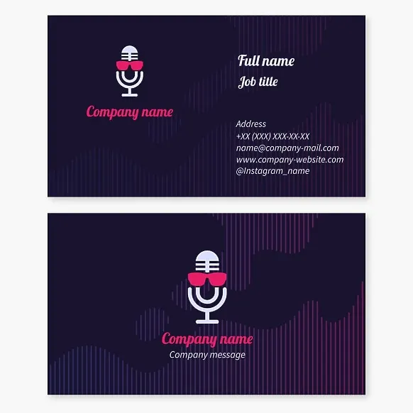Business cards template Podcast, radio host, celebrant