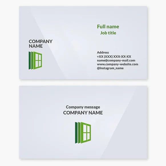 Window installation business card template. Eco-friendly windows.