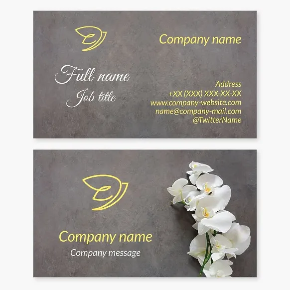 Business card template Bird, flower, beauty, poetry