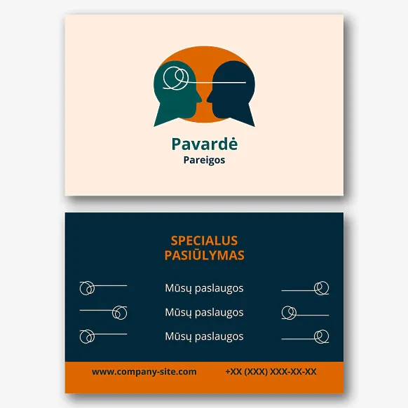 Psichologo vizitinės kortelės Šablonas
