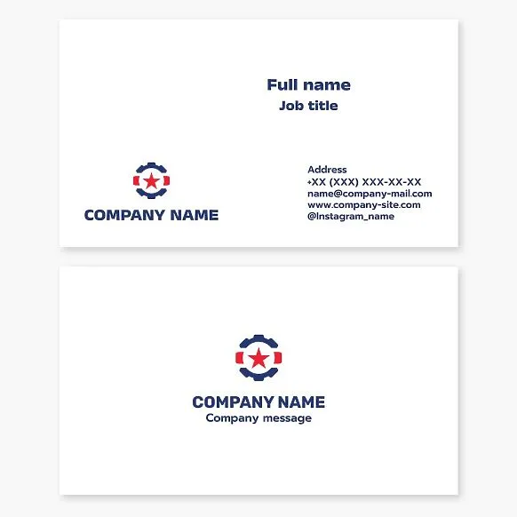 Gear, Star Logo | Engineering Company | Engineer | Production Line Design and Commissioning Services | Business Card Template.