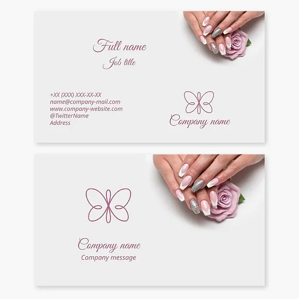 Business card template Nails