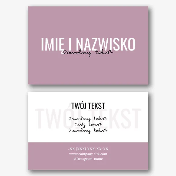 Prosty szablon wizytówki Euro personal