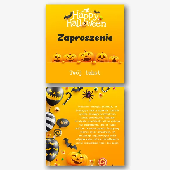 Szablon zaproszenia na Halloween